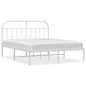 vidaXL Estructura de cama de metal con cabecero blanco 183x213 cm