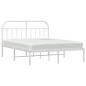 vidaXL Estructura de cama de metal con cabecero blanco 183x213 cm
