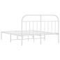 vidaXL Estructura de cama de metal con cabecero blanco 183x213 cm