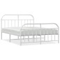 vidaXL Estructura cama metal con cabecero y pie cama blanco 183x213 cm