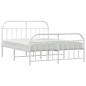 vidaXL Estructura cama metal con cabecero y pie cama blanco 183x213 cm