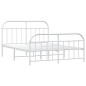 vidaXL Estructura cama metal con cabecero y pie cama blanco 183x213 cm
