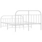 vidaXL Estructura cama metal con cabecero y pie cama blanco 183x213 cm