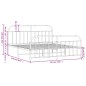 vidaXL Estructura cama metal con cabecero y pie cama blanco 183x213 cm