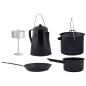 Esschert Design Batería de cocina 4 piezas para exterior negra FF215 Esschert Design Batería de cocina 4 piezas para exterior negra FF215