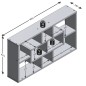 FMD Estantería de pared rectangular 8 compartimentos color roble arena FMD Estantería de pared rectangular 8 compartimentos color roble arena