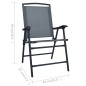 vidaXL Mesa y sillas de bistró 3 piezas acero gris vidaXL Mesa y sillas de bistró 3 piezas acero gris