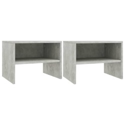 vidaXL Mesitas de noche 2 uds madera contrachapada hormigón 40x30x30cm
