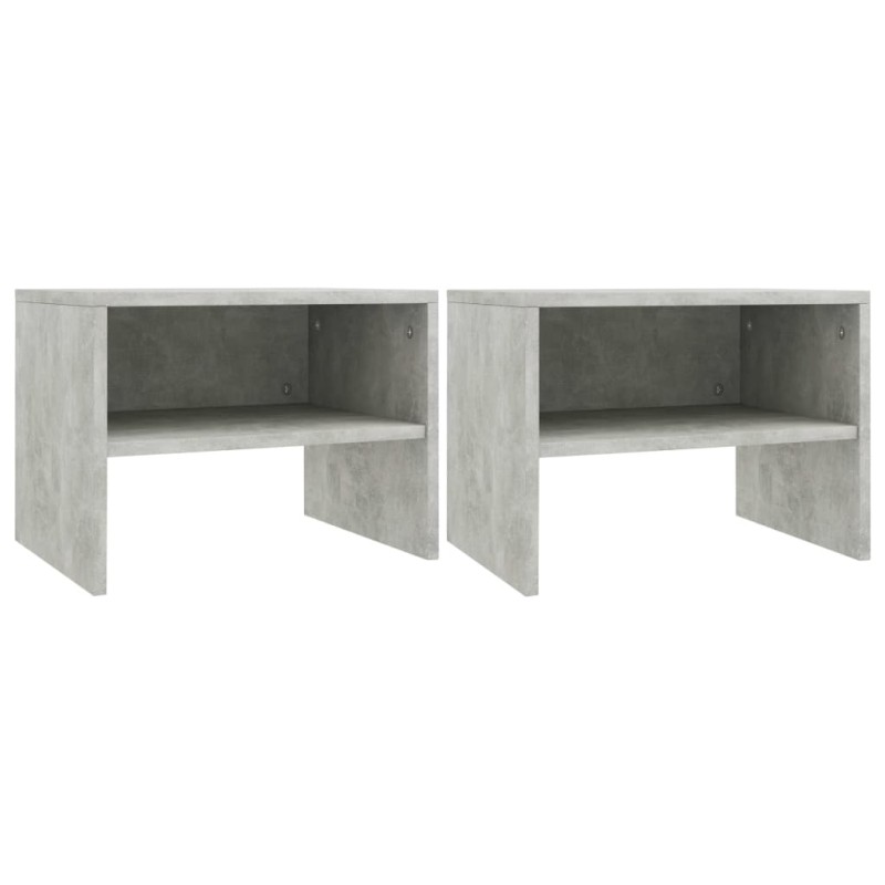 vidaXL Mesitas de noche 2 uds madera contrachapada hormigón 40x30x30cm vidaXL Mesitas de noche 2 uds madera contrachapada hormigón 40x30x30cm