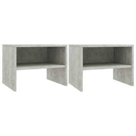 vidaXL Mesitas de noche 2 uds madera contrachapada hormigón 40x30x30cm