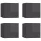 vidaXL Muebles de salón de pared 4 uds gris brillo 30,5x30x30 cm vidaXL Muebles de salón de pared 4 uds gris brillo 30,5x30x30 cm