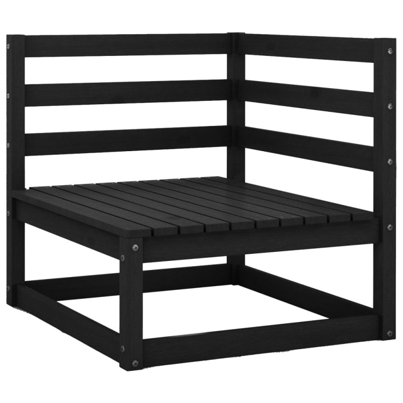 vidaXL Sofá de esquina de jardín negro madera maciza de acacia vidaXL Sofá de esquina de jardín negro madera maciza de acacia