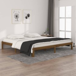 vidaXL Estructura de cama madera maciza de pino marrón miel 200x200 cm