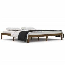 vidaXL Estructura de cama madera maciza de pino marrón miel 200x200 cm