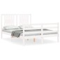 vidaXL Estructura de cama con cabecero madera maciza blanco 120x200 cm vidaXL Estructura de cama con cabecero madera maciza blanco 120x200 cm