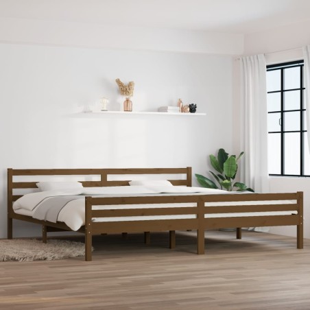 vidaXL Estructura cama madera maciza marrón miel Super King 180x200 cm