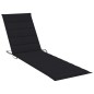 vidaXL Tumbona con cojín negro madera maciza de teca vidaXL Tumbona con cojín negro madera maciza de teca