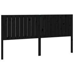 vidaXL Cabecero de cama madera maciza de pino negro 185,5x4x100 cm