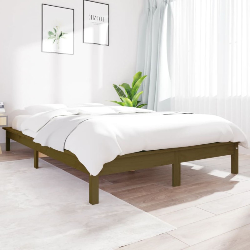 vidaXL Estructura de cama madera maciza de pino marrón miel 160x200 cm vidaXL Estructura de cama madera maciza de pino marrón miel 160x200 cm