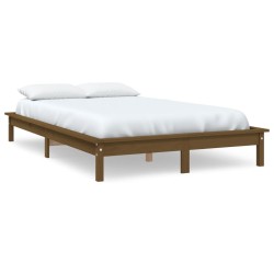 vidaXL Estructura de cama madera maciza de pino marrón miel 160x200 cm