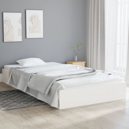 vidaXL Estructura de cama madera maciza blanca 90x200 cm