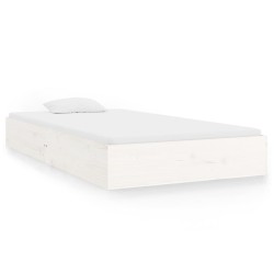 vidaXL Estructura de cama madera maciza blanca 90x200 cm