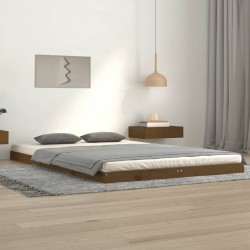 vidaXL Estructura de cama madera maciza pino marrón miel 120x200 cm