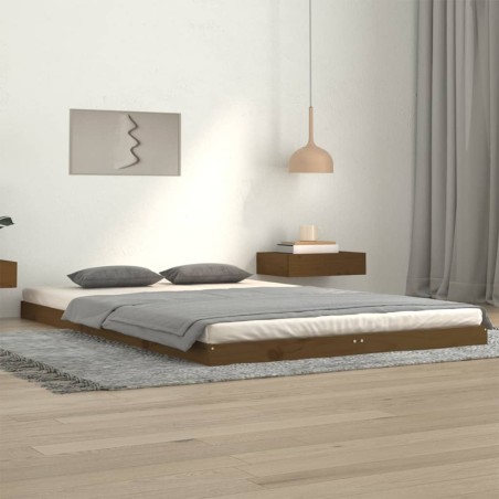 vidaXL Estructura de cama madera maciza pino marrón miel 120x200 cm