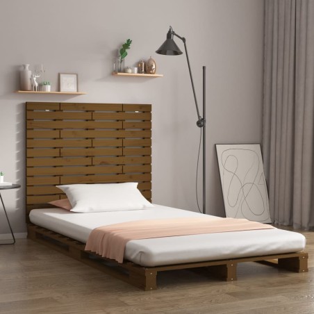 vidaXL Cabecero cama pared madera maciza pino marrón miel 96x3x91,5 cm