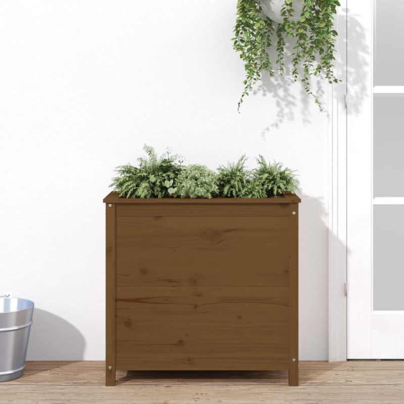 vidaXL Jardinera madera maciza de pino marrón miel 82,5x40x78 cm vidaXL Jardinera madera maciza de pino marrón miel 82,5x40x78 cm