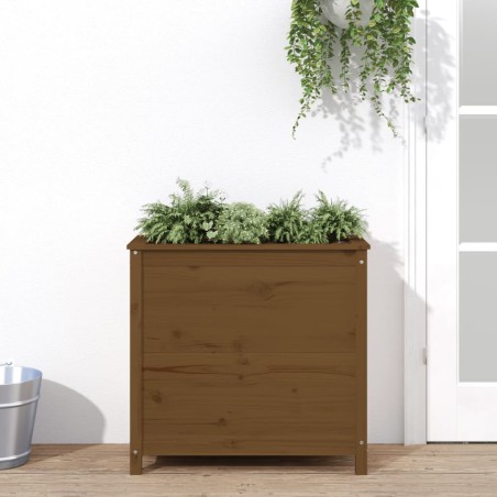 vidaXL Jardinera madera maciza de pino marrón miel 82,5x40x78 cm