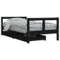 vidaXL Estructura cama infantil y cajones madera pino negro 80x160 cm