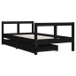 vidaXL Estructura cama infantil y cajones madera pino negro 80x160 cm