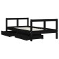 vidaXL Estructura cama infantil y cajones madera pino negro 80x160 cm