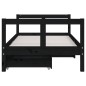 vidaXL Estructura cama infantil y cajones madera pino negro 80x160 cm