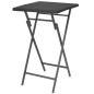 vidaXL Set comedor de jardín plegable 5 pzas poli ratán y acero negro vidaXL Set comedor de jardín plegable 5 pzas poli ratán y acero negro