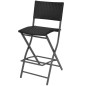 vidaXL Set comedor de jardín plegable 5 pzas poli ratán y acero negro vidaXL Set comedor de jardín plegable 5 pzas poli ratán y acero negro