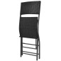 vidaXL Set comedor de jardín plegable 5 pzas poli ratán y acero negro vidaXL Set comedor de jardín plegable 5 pzas poli ratán y acero negro