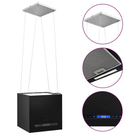 vidaXL Campana extractora colgante táctil LCD acero recubierto 37 cm  