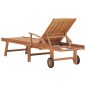 vidaXL Tumbona con cojín verde madera maciza de teca vidaXL Tumbona con cojín verde madera maciza de teca