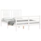 vidaXL Estructura de cama con cabecero madera maciza blanco 120x200 cm vidaXL Estructura de cama con cabecero madera maciza blanco 120x200 cm