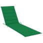 vidaXL Tumbona con cojín verde madera maciza de teca vidaXL Tumbona con cojín verde madera maciza de teca