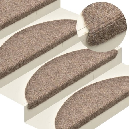 vidaXL Alfombrilla autoadhesiva de escalera 5 uds 65x21x4 cm crema