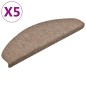 vidaXL Alfombrilla autoadhesiva de escalera 5 uds 65x21x4 cm crema vidaXL Alfombrilla autoadhesiva de escalera 5 uds 65x21x4 cm crema