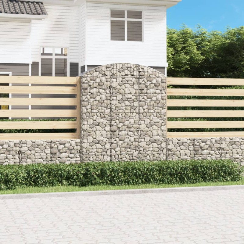 vidaXL Cesta gaviones forma arco hierro galvanizado 150x50x180/200 cm
