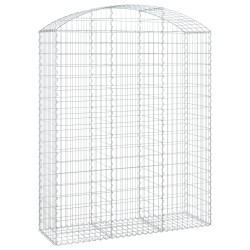 vidaXL Cesta gaviones forma arco hierro galvanizado 150x50x180/200 cm