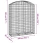 vidaXL Cesta gaviones forma arco hierro galvanizado 150x50x180/200 cm