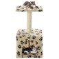 vidaXL Rascador para gatos con poste de sisal 55 cm huellas beige