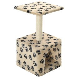 vidaXL Rascador para gatos con poste de sisal 55 cm huellas beige