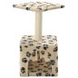 vidaXL Rascador para gatos con poste de sisal 55 cm huellas beige